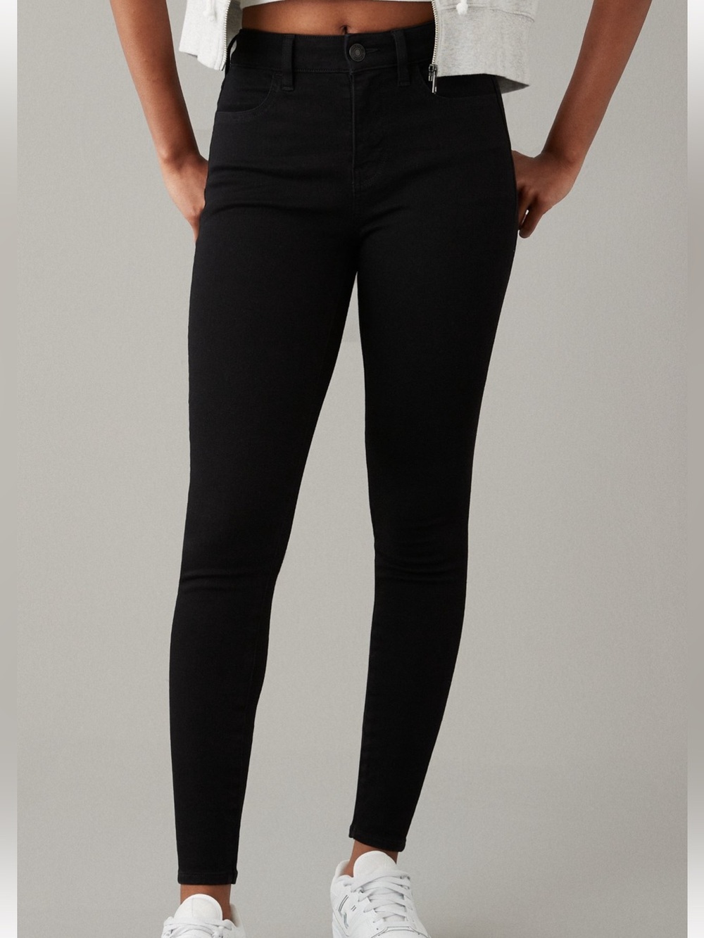 American Eagle Outfitters Black Skinny High-Rise Jeans - Women